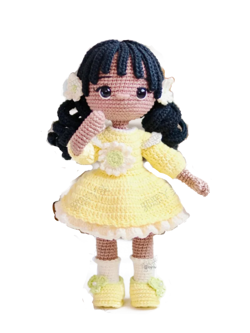Handmade crochet girls set amigurumi crochet doll diy hook kit for knitting yarn accessories pattern crafts supplies decoration 5