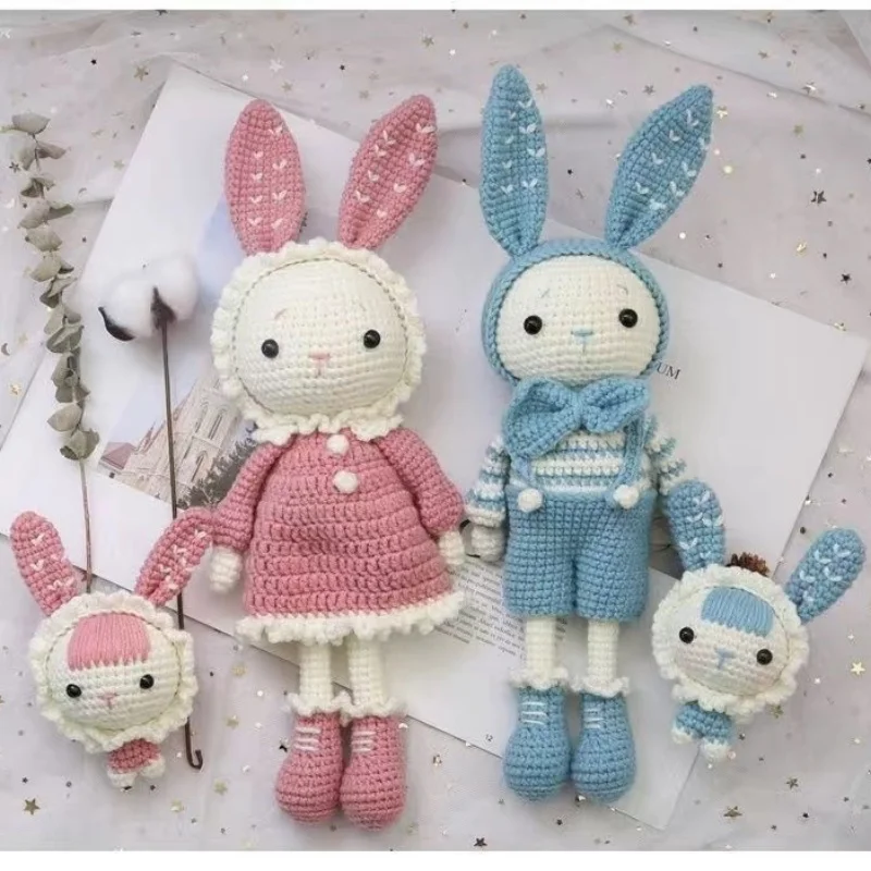 Rabbit knitting material crochet kit diy knitting doll needlework crocheting craft kits yarn handmake pattern 5