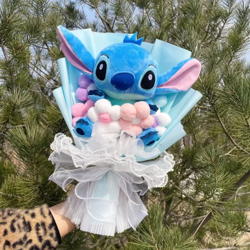 Anime stitch plush bouquet stuffed super soft kids doll christmas birthday valentine graduation gifts 5