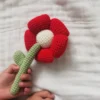 Handmade crochet cartoon animal flower baby rattle toys safe cotton newborn handhold teething ring baby gum pain relief teether 2