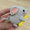 Handmade knitting diy craft mice cartoon doll decorative keychain crochet kit for beginners adults learn to crochet material kit 2