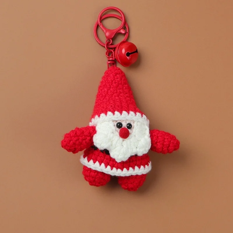 10cm stuffed plants christams tress handmade crochet keychains small pendant christams tree hangings decoration 5