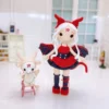 Diy doll kit handmade knitting amigurumi demons girl doll crochet hook yarn material set with pattern in english crafts ornament 1