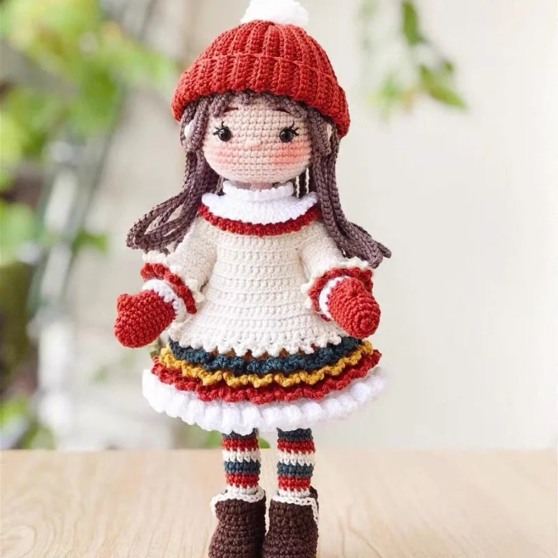Crochet girls amigurumi crochet doll hook material set knitting yarn for home accessories pattern craft toy handmade ornaments 6