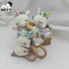 Baby security blanket towel feeding bib soft towel cotton burping cloth infant shower gift knitted lovely animal rattle sleep to 1