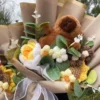 Kapibala plush animals with crochet roses sunflowers creative flower bouquets soft doll christmas graduation birthday gifts 4