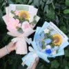 Rose sunflowers tulip artificial flowers crochet finished knitted bouquets valentine mothers' day birthday graduation gift 1