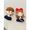 Handmade knit couple characters keychains creative diy knittin dolly hook needlework material kit knitting & crochet for gift 5