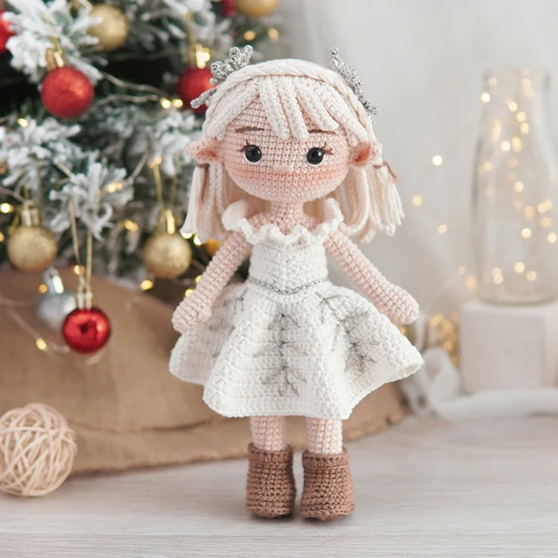 Christmas crochet girls set amigurumi handmade knittin doll diy hook materials kit for christmas decoration crafts child gifts 1
