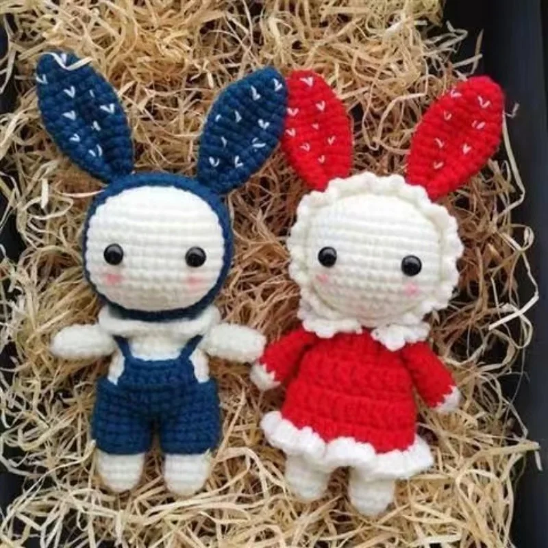 Handmade knitting cute rabbit baby materials crochet for knittin dolly knit and crochet craft set kit yarn knitting for beginner 5
