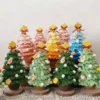 Hand knit christmas trees needlework crochet diy material kit creative hook knitting yarn christmas 's day home decor warm gifts 1