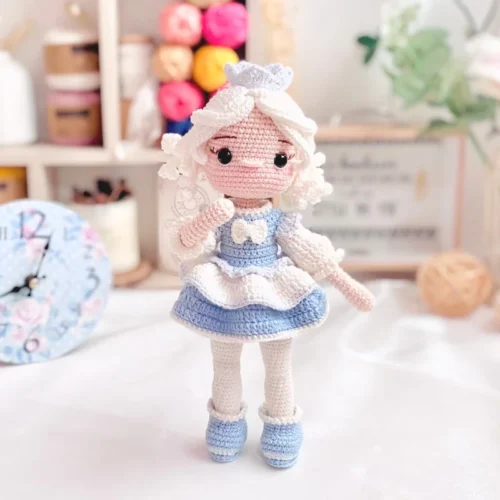 Handmade crochet amigurumi winter doll knitting seasons doll crafts diy hook material set home yarn pattern in english girl gift 1