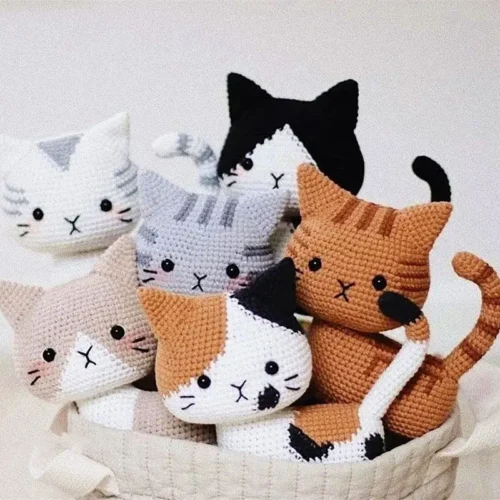 Handmade Woven Cat DIY Material Bag Wool Crochet Knitted Cute Little Flower Cat Ornament Doll Creative Gift Material Bag 1 Handmade woven cat diy material bag wool crochet knitted cute little flower cat ornament doll creative gift material bag 1