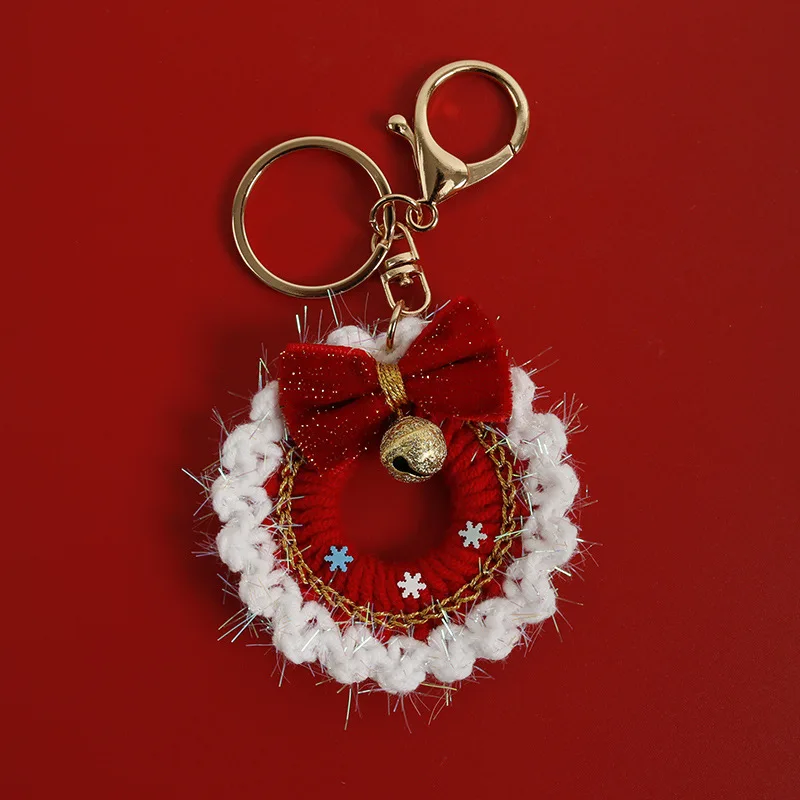 10cm stuffed plants christams tress handmade crochet keychains small pendant christams tree hangings decoration 2