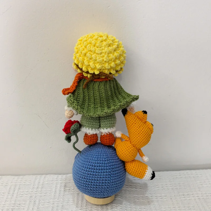 Handmade crochet stuffed key chain cute knitted prince doll key ring pendant for boys schoolbag keychain amigurumis finished 5