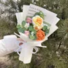 Finished knitted flowers sunflowers crochet bouquet creative knited flowers valentine mothers' day birthday graduation gifts 6