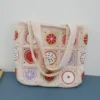 Diaper bag large capacity portable baby stroller bag organizer handmade crochet fruit mommy maternity shoulder bag 4