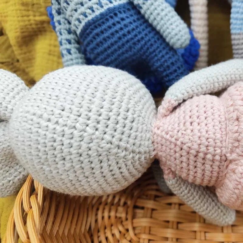 Handmade rabbit monkey crochet wool doll animal stuffed plush toy baby soothing baby sleeping plush toy gifts for kids birthday 2