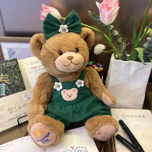 High quality teddy bear plush toy doll wearing overalls stuffed animals plush toys dolls teddy bear for boy girl birthday gift 1
