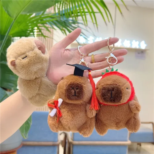 12 15cm cartoon anime capybara plush keychains dolls small pendant backpack hangings for kids birthday christmas gift 1