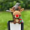 Reversible christmas angel and bell amigurumi christmas ornament knitting santa claus reindeer doll materials set christmas gift 5