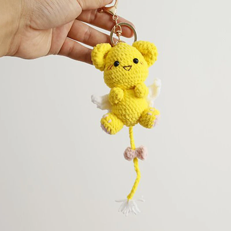 Creative crochet keychains handmade cat doll keychains knitting handmaking cartoon knitted keyring for keys handmade gifts 5
