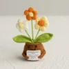 Finished woven crochet roses sunflowers potted emotional support stuffed plants mother valentine christmas graduation gifts 5