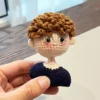 Handmade knit couple characters keychains creative diy knittin dolly hook needlework material kit knitting & crochet for gift 2