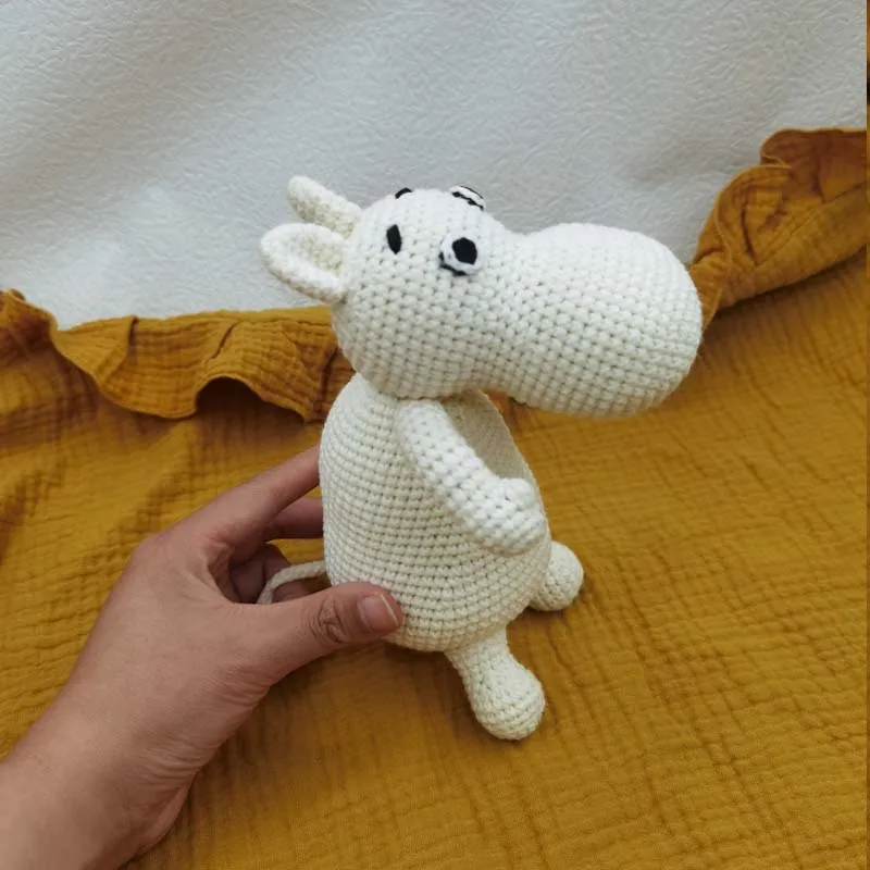 Crochet for baby handmade animation knit hippo cute stuffed animal infant toy for boys and girls dropshipping 4