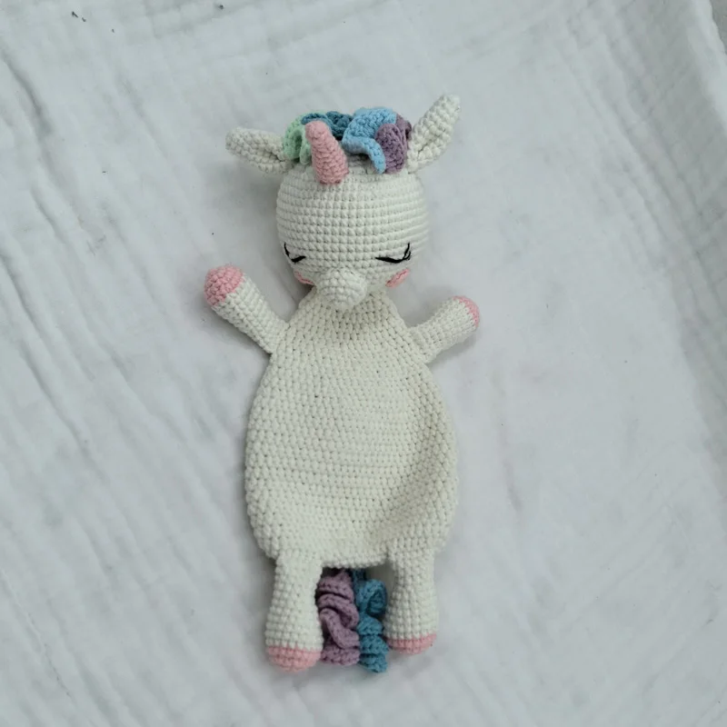 Baby security blanket towel feeding bib soft towel cotton burping cloth infant shower gift knitted lovely animal rattle sleep to 3