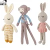 Handmade rabbit monkey crochet wool doll animal stuffed plush toy baby soothing baby sleeping plush toy gifts for kids birthday 1