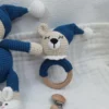 1 set diy crochet bear baby teether newborn bunny rattle toy wooden molar teething ring pacifier clips chain set baby stuff 3