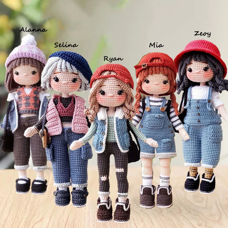 Crochet girls amigurumi crochet doll hook material set knitting yarn for home accessories pattern craft toy handmade ornaments 2
