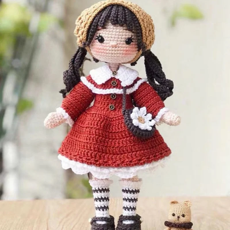 Crochet girls amigurumi crochet doll hook material set knitting yarn for home accessories pattern craft toy handmade ornaments 5