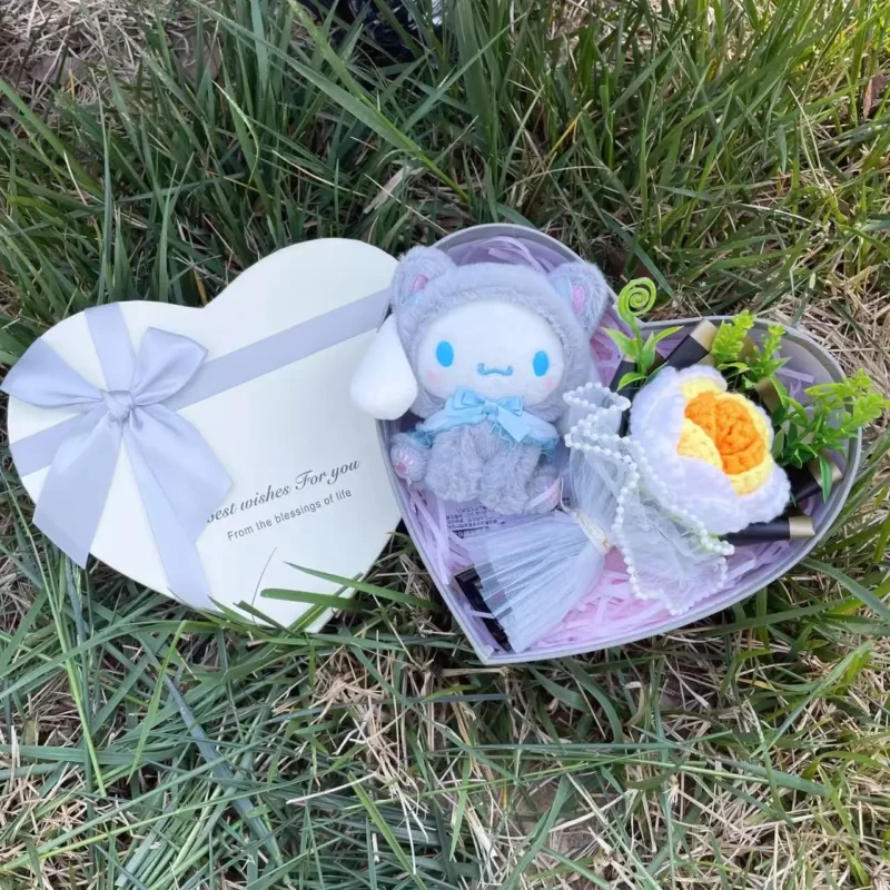 Cartoon my melody kuromi cinnamoroll kt cat plush doll heart gift box creative valentine christmas birthday graduation gifts 4