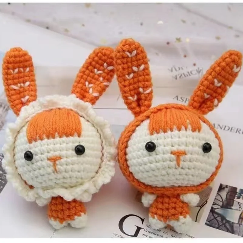 Handmade knitting cute rabbit baby materials crochet for knittin dolly knit and crochet craft set kit yarn knitting for beginner 3