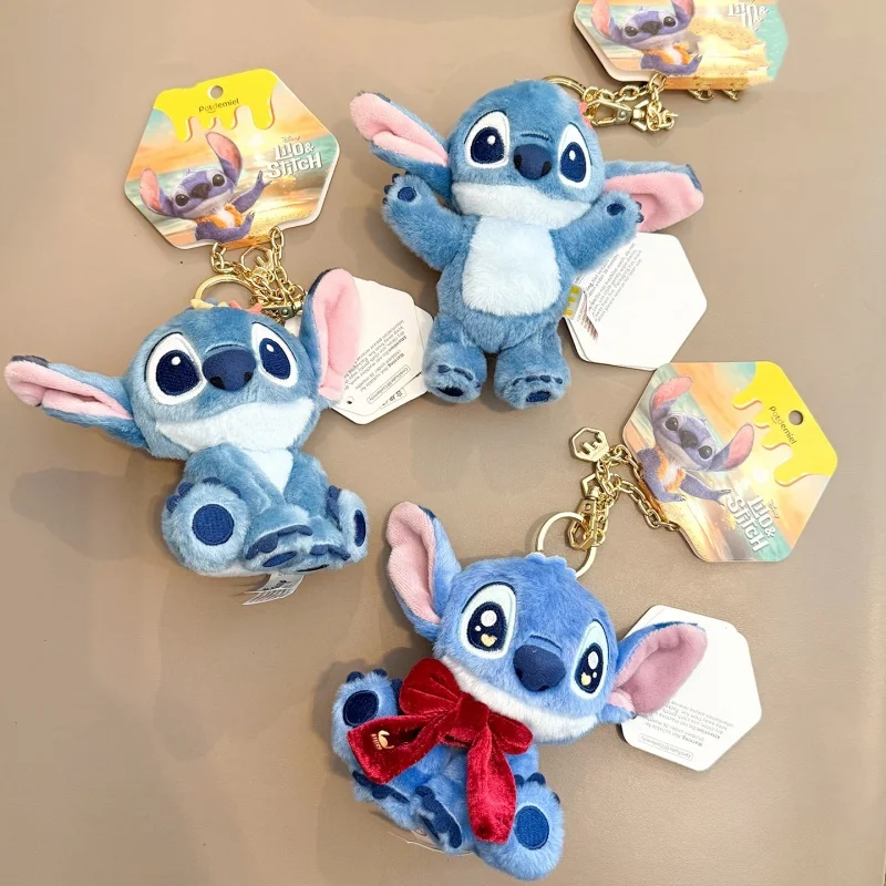 12cm lilo and stitch plush doll toys small pendant cute plush keychain bag hangings christmas birthday gifts for kids 2