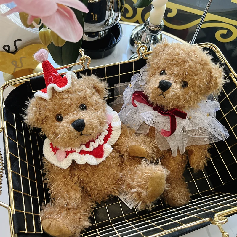 High quality toy cartoon brown teddy bear plush cute animal themed parties toys nursery bed room bed decor great gift for kids 3