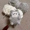 Handmade crochet cat keychains finished knitting animal dolly keyring cartoon cute small cat charms yarn for hook backpack gifts 5