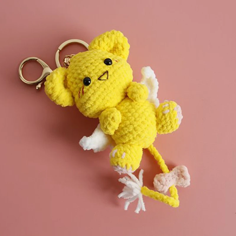 Creative crochet keychains handmade cat doll keychains knitting handmaking cartoon knitted keyring for keys handmade gifts 6