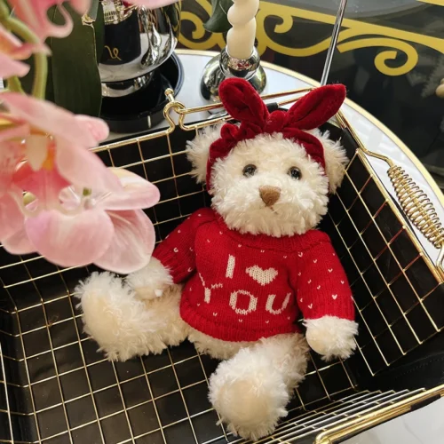 High quality toy cute cartoon sweater cute bear plush toys stuffed plush animals for boys and girls birthday or christmas gift 1