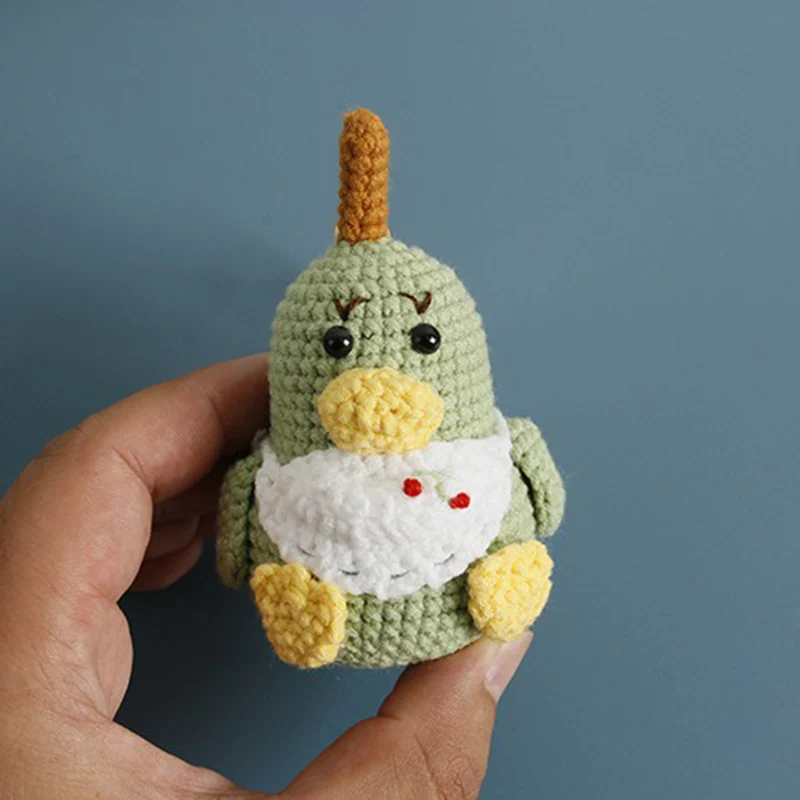 Handmade creative crochet stuffed key chain kawaii knitted cartoon yali doll key ring pendant car schoolbag keychain 4